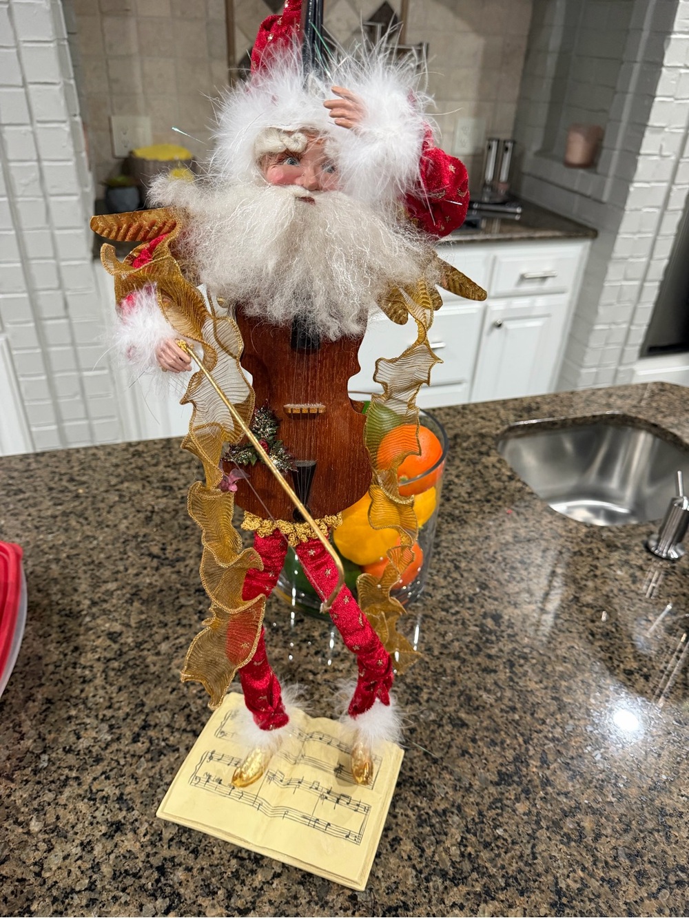 Mark Roberts 26” Large Santa Violinist Fairy Holiday Figurine